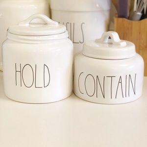 New ! Rae Dunn HOLD/Contain Canister Bundle
